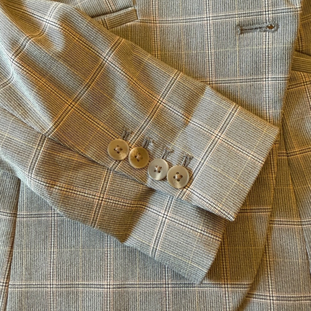 Express Editor One Button Plaid Blazer - image 4